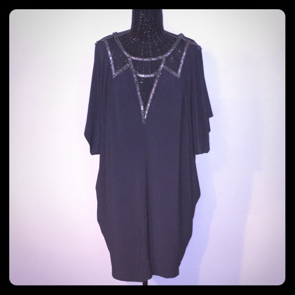 French Connection Embellished Neckline Dress